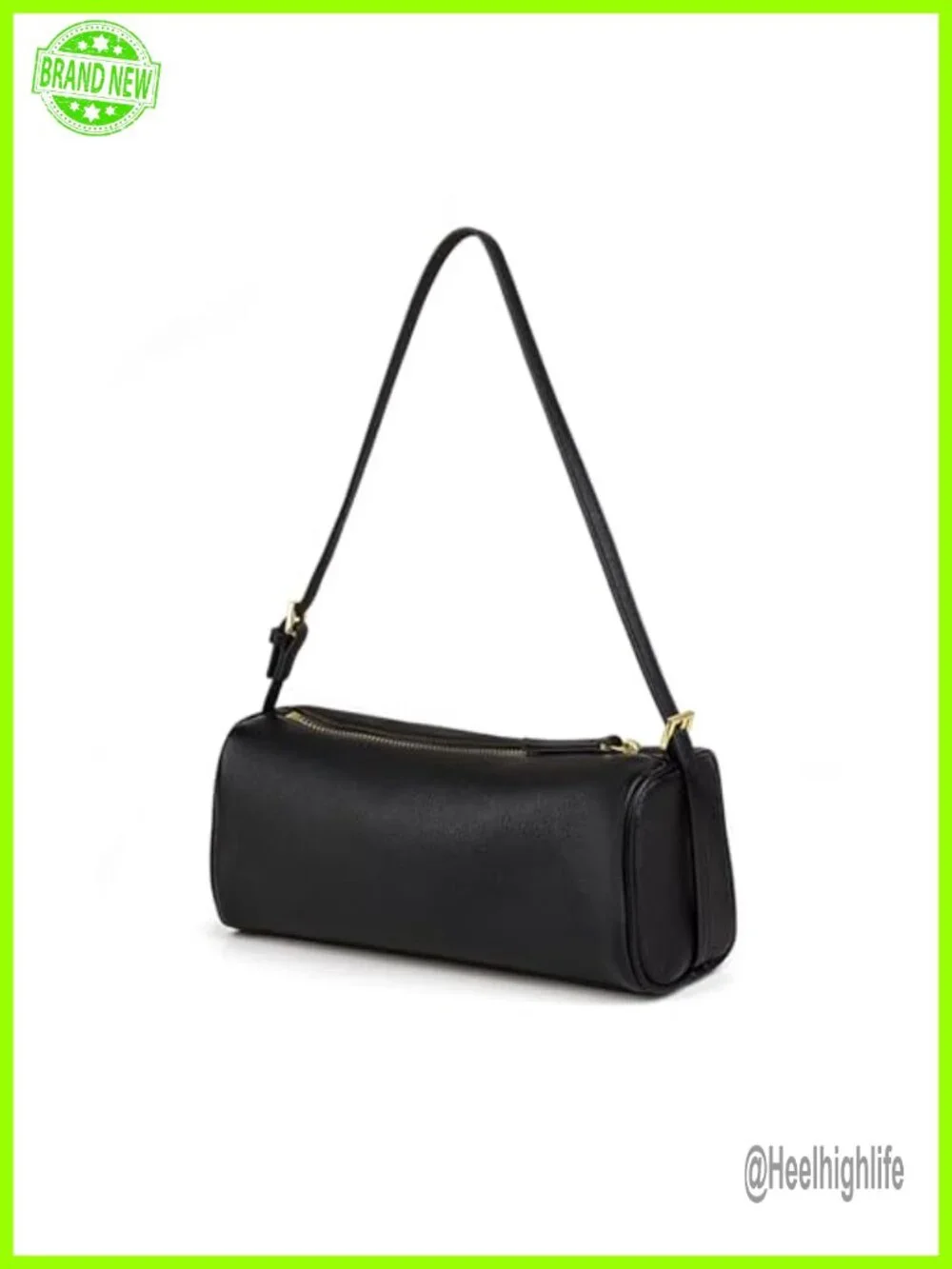 Premium Full Grained Leather Crossbody Barrel Hobo Bag